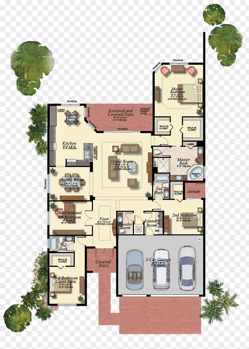 Insulation Adult Detached Floor Plan Suburb Courtyard PNG