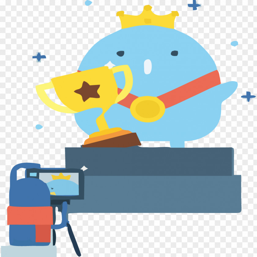 Vector Penguin Holding A Trophy Clip Art PNG