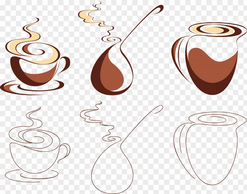 Coffee Drawing Cup Cafe Latte Tea PNG