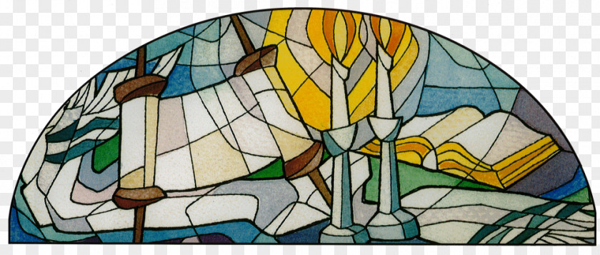 Jewish Temple Stained Glass Window People PNG