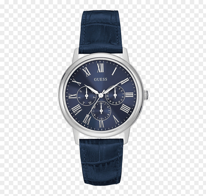 Watch Guess Strap Blue Leather PNG