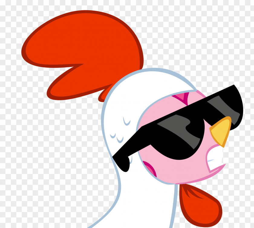 Cartoon Chicken With Glasses Rainbow Dash And Mushroom Pie Clip Art PNG
