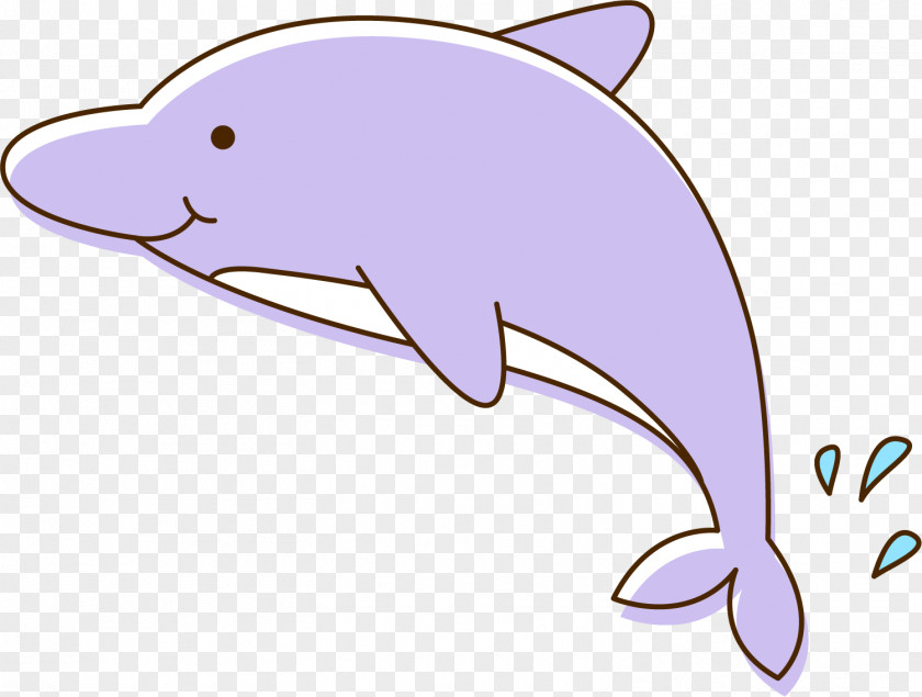 Cartoon Purple Dolphin Common Bottlenose Tucuxi Porpoise Clip Art PNG