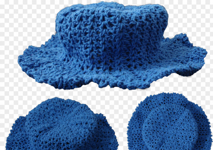 Ivy Cobalt Blue Wool Electric Crochet PNG