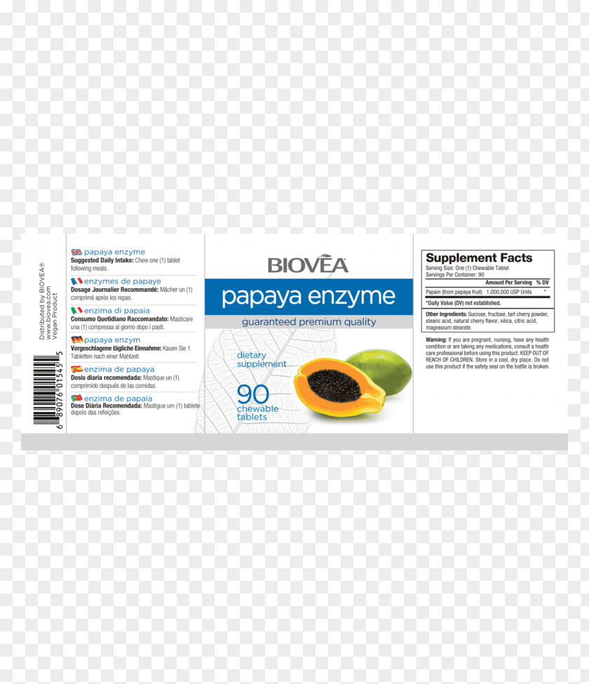 Papaya Enzyme Papain Tablet Brand PNG