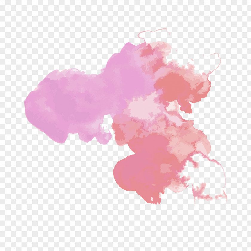 Pink Watercolor Painting Stain Drawing PNG