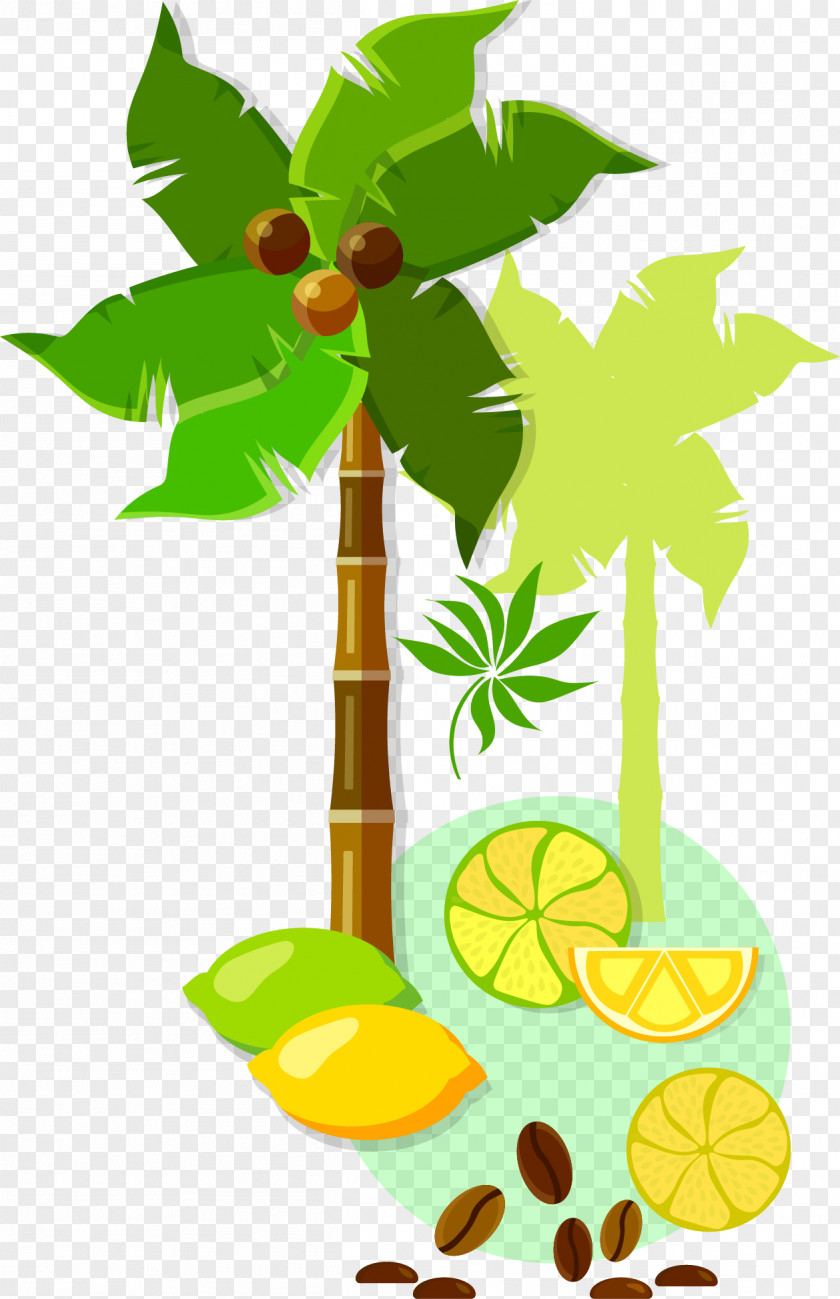 Vector Hand Painted Palm Tree Rio De Janeiro Brazilian Carnival Royalty-free Illustration PNG