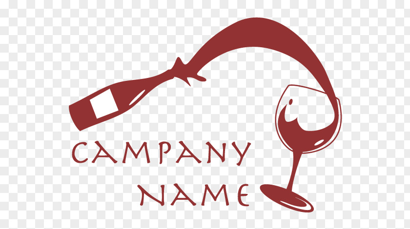 Wine Spill Glass Logo Red PNG
