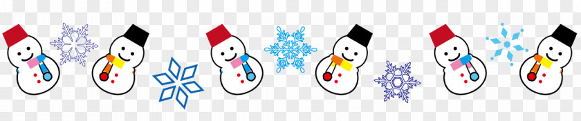 Christmas Line With Cute Snowman And Snowflake. PNG