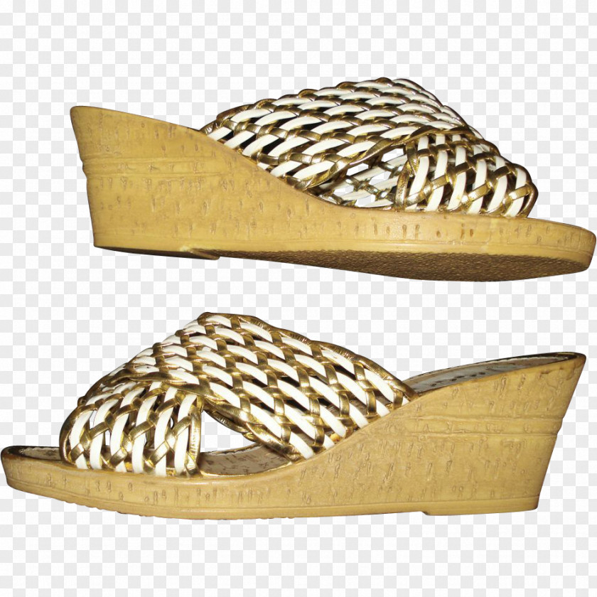 Gold Bottom Wedge Sandal Peep-toe Shoe Platform PNG