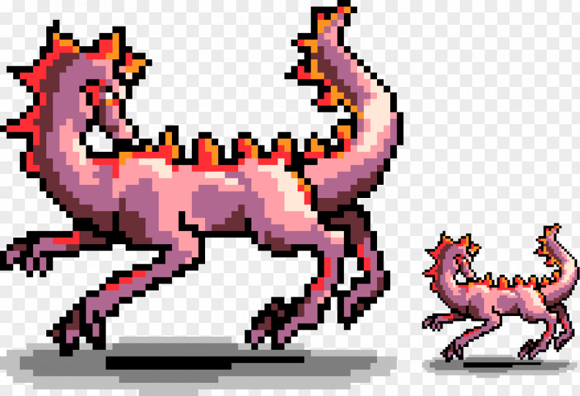 Pixel Art Dragon Horse Animal Clip PNG