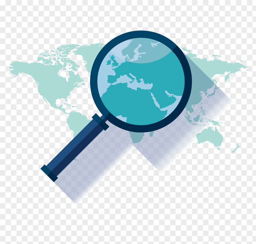 Vector Magnifying Glass World Map Blank PNG