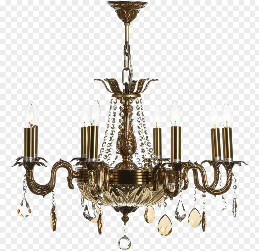 Chandelier Pattern Lighting Ceiling Lamp Brass PNG