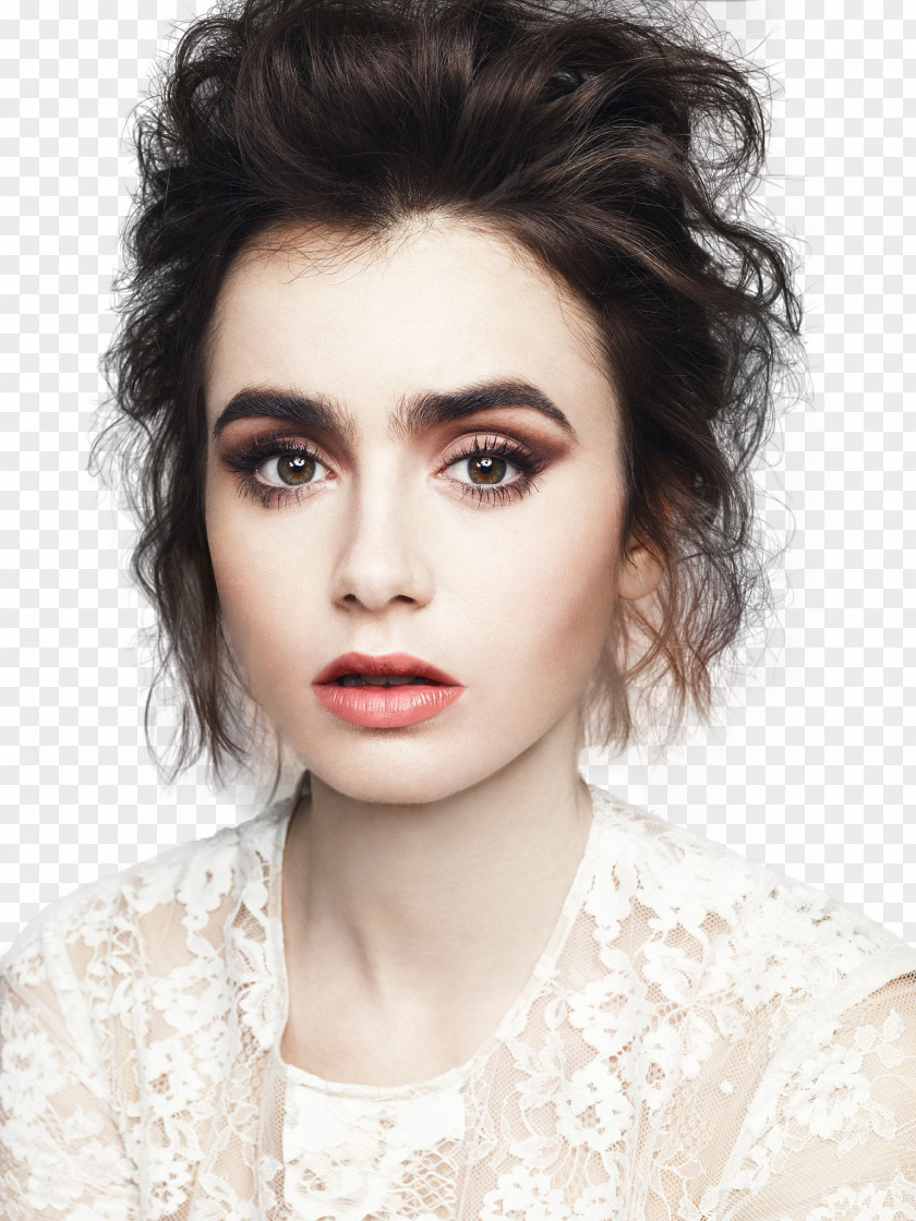 Lily Collins Photography Black And White PNG
