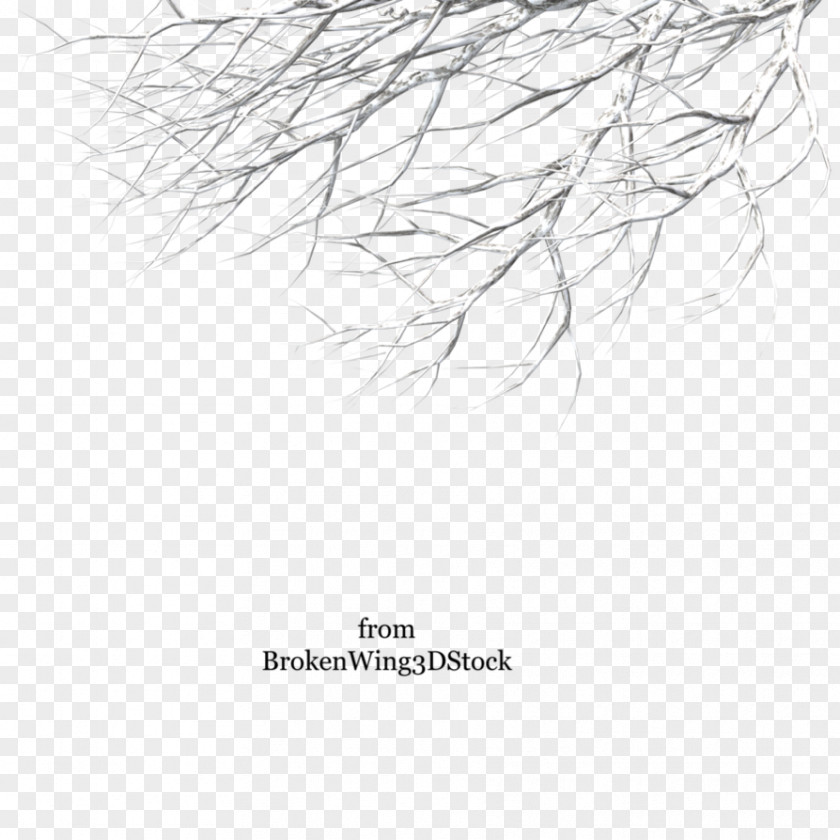 Snowy Tree Branch Trunk Winter Clip Art PNG