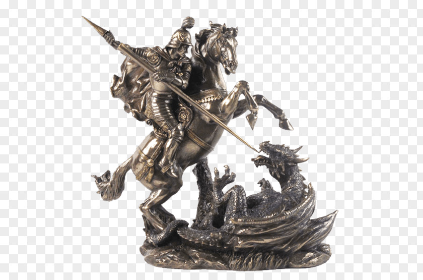 Dragon Statue Of Saint George, Prague Castle George And The Sculpture Figurine PNG