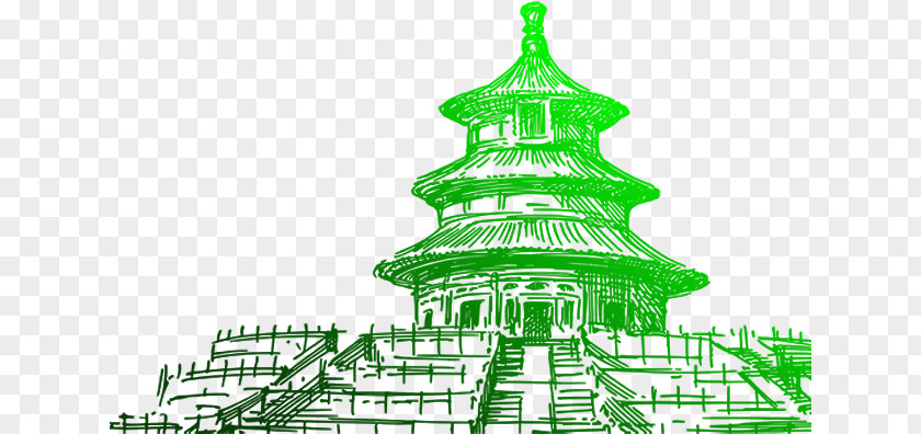 Fluorescence Forbidden City Silhouette Temple Of Heaven Drawing PNG
