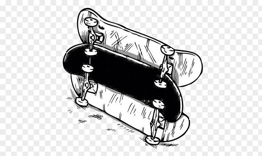 Skateboard Sketch Material Skateboarding Drawing Illustration PNG