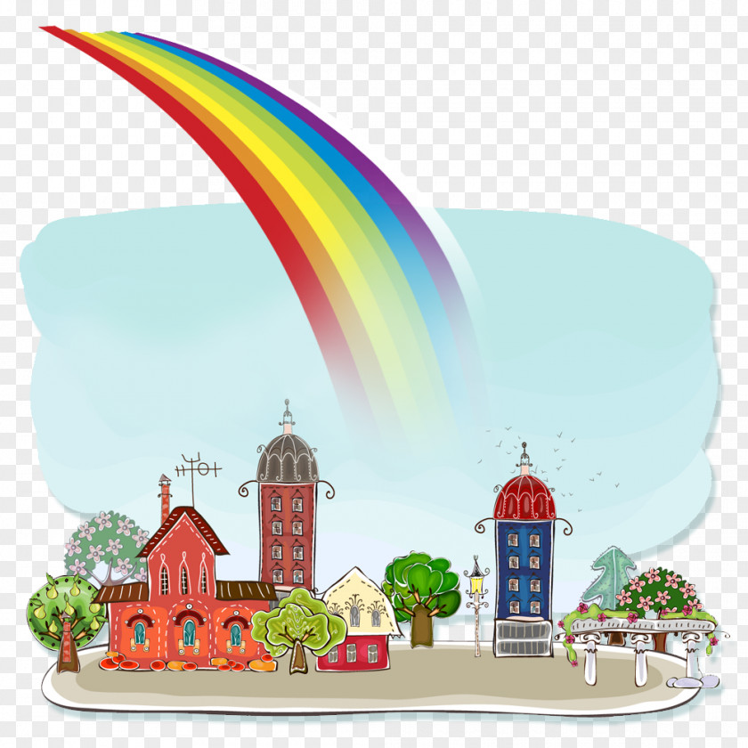 Town Cartoon City Building Clip Art PNG