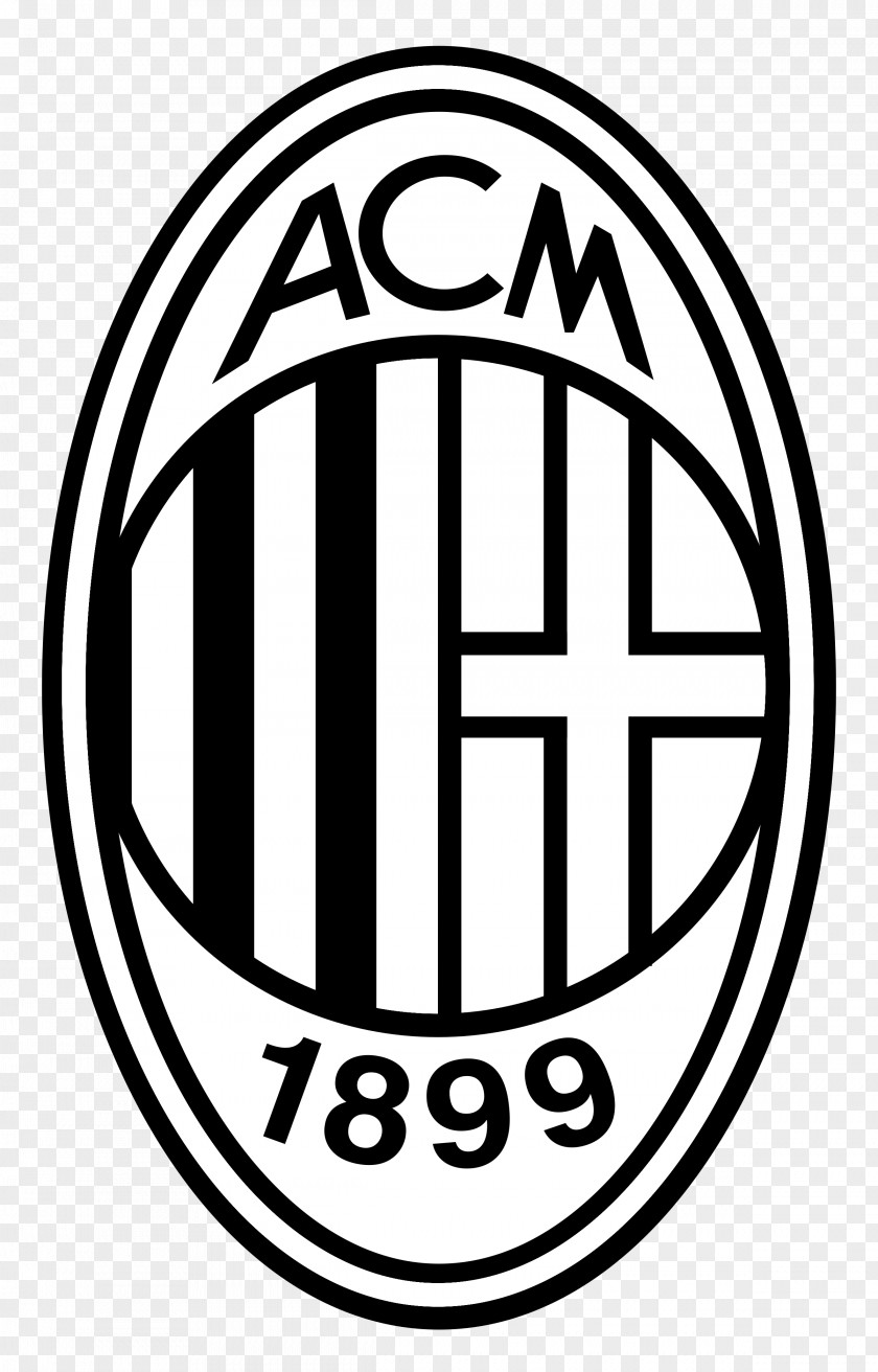 Black And White A.C. Milan Serie A Logo UEFA Champions League Sport PNG