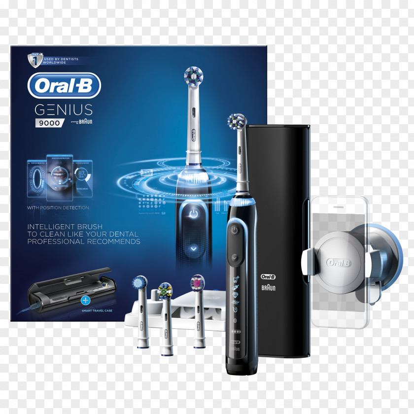 Electric Toothbrush Charger Oral-B Genius 9000 Interspace Brush Heads PNG