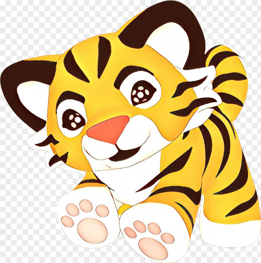 Snout Head Tiger Cartoon Yellow PNG