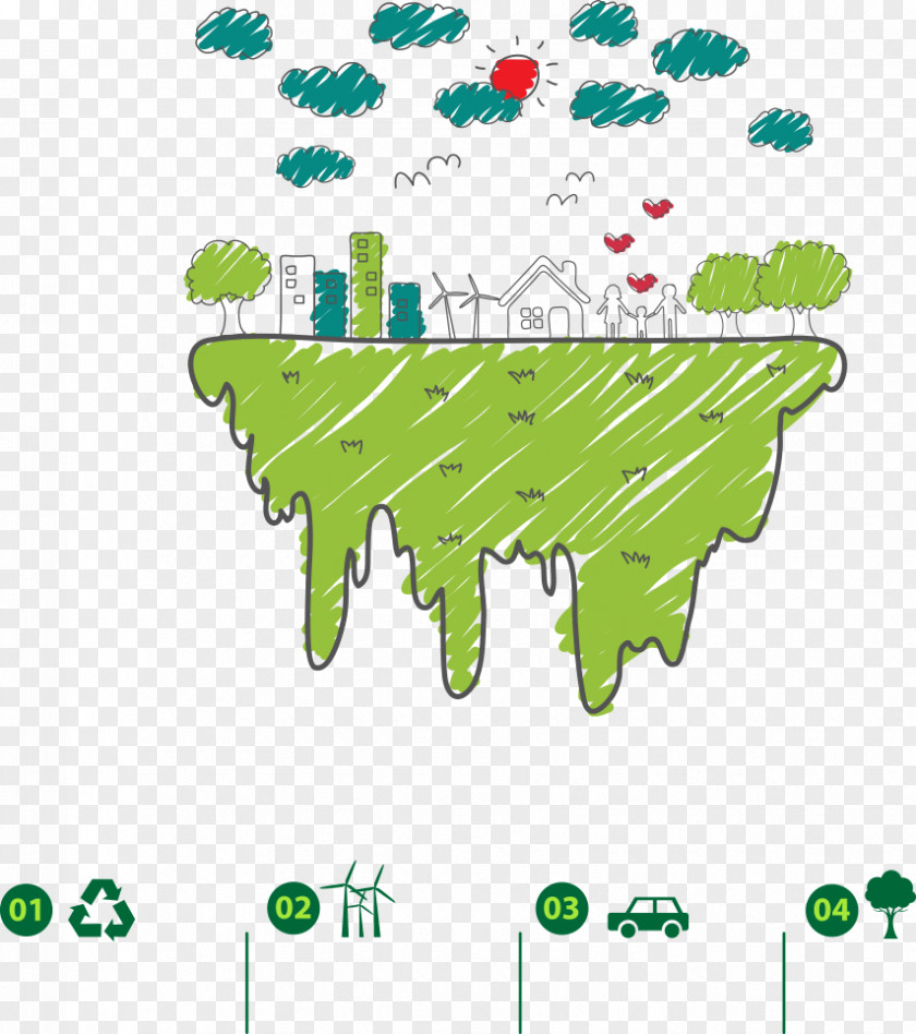 Vector Green Building Environmental Protection Natural Environment Illustration PNG
