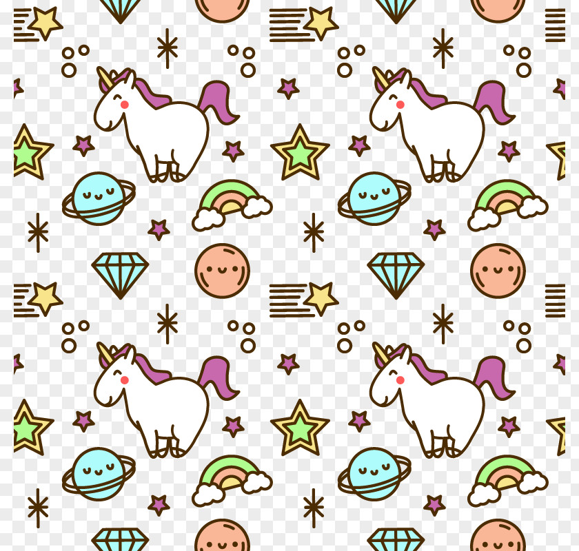 Vector Unicorn Paper Adhesive Partition Wall Wallpaper PNG