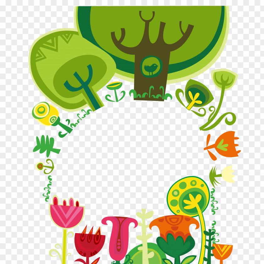 Cute Cartoon Spring Field Background Illustration Vector Euclidean PNG