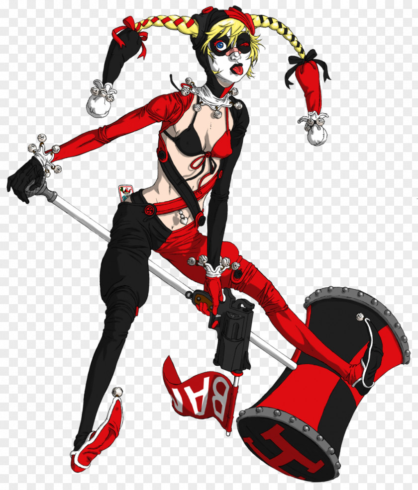 Funny Clown Harlequin Joker Harley Quinn Costume PNG