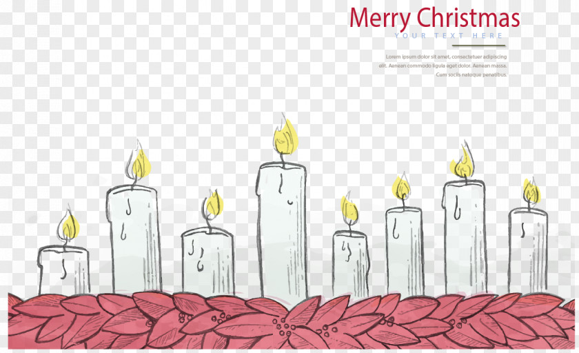 Sketch Painted White Candles Drawing Illustration PNG
