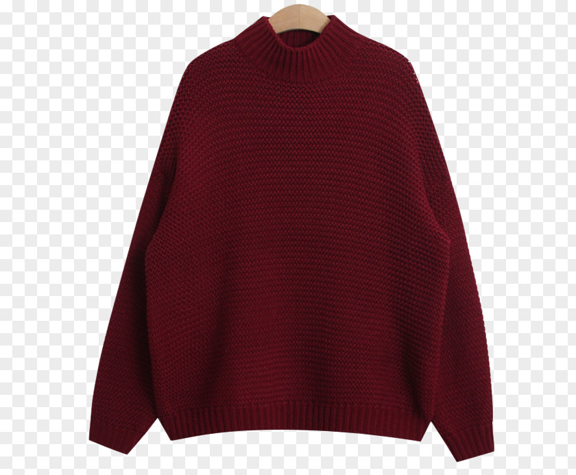 Sweater Maroon Shoulder Wool PNG