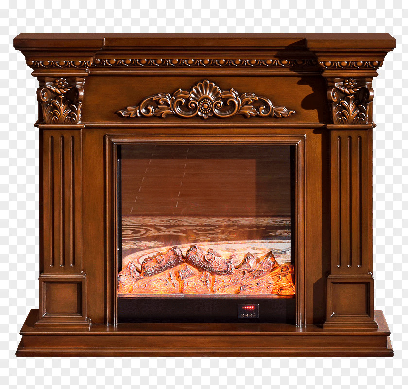 Wood Hearth Furniture Furnace Fireplace Mantel PNG