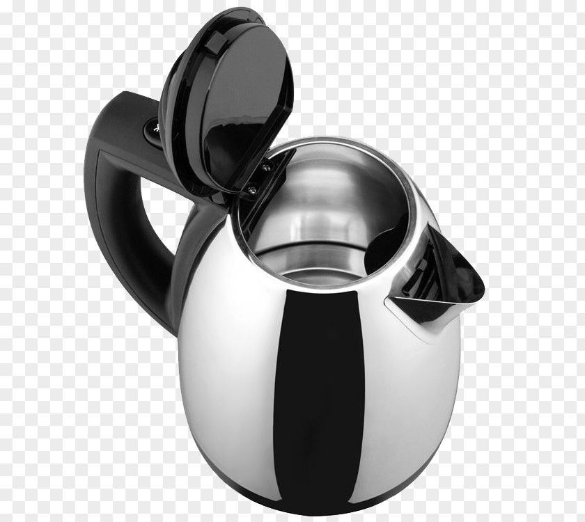 Silver Grey Open Hot Electric Kettle Burn Steam Heating PNG