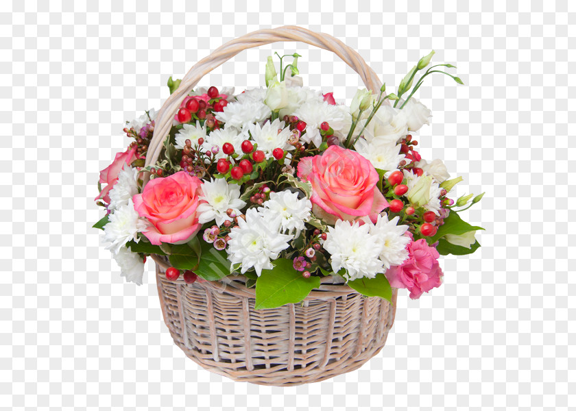 Flower Bouquet Basket Floristry Rose PNG