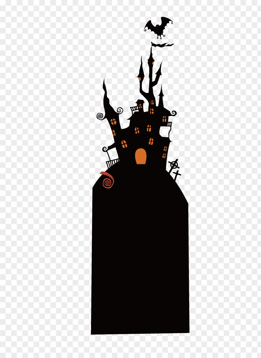 Halloween Haunted House Drawing PNG