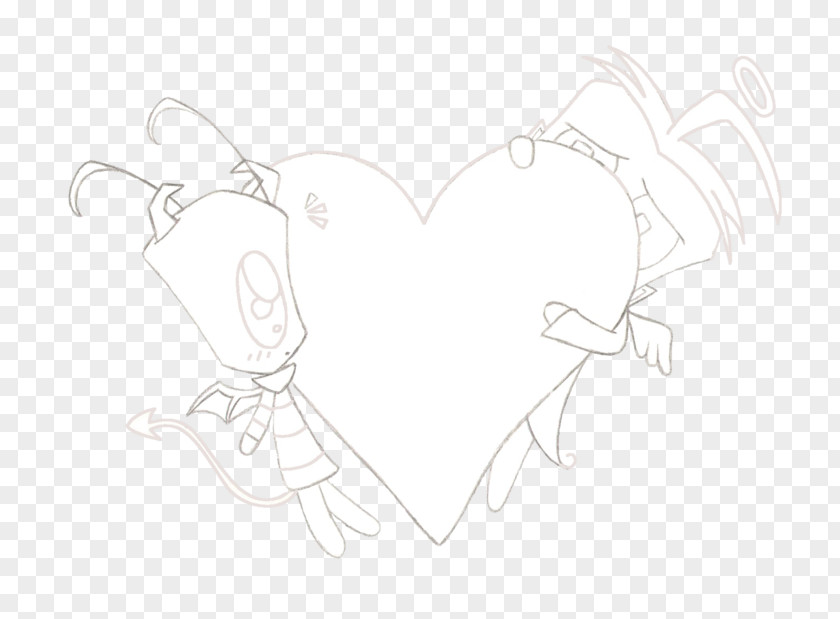 Love Sketch Line Art Drawing Finger PNG