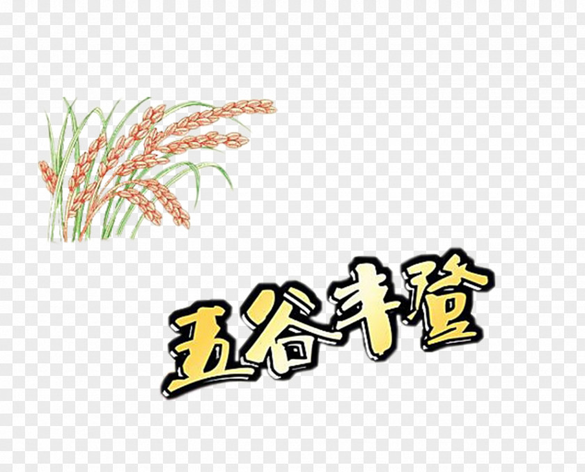 WordArt Rice Bumper Harvest Illustration Material PNG