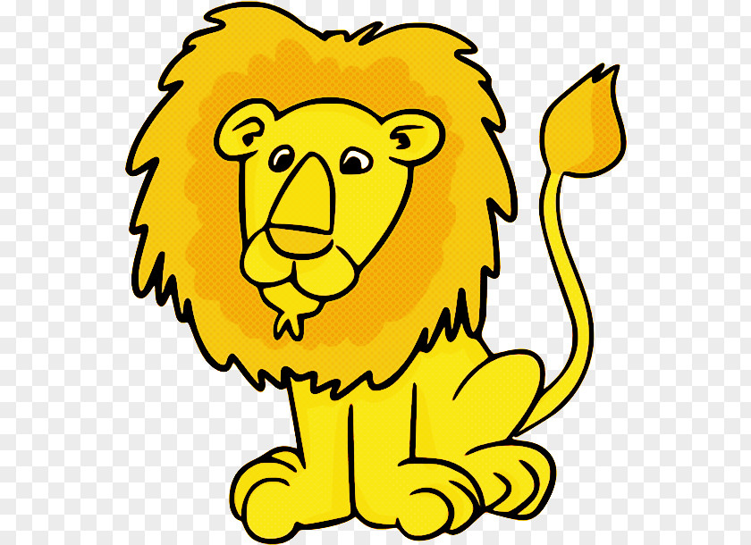 Lion Yellow Cartoon Head Wildlife PNG
