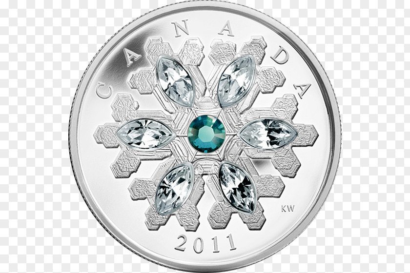 Snowflake Elements Canada Silver Coin PNG