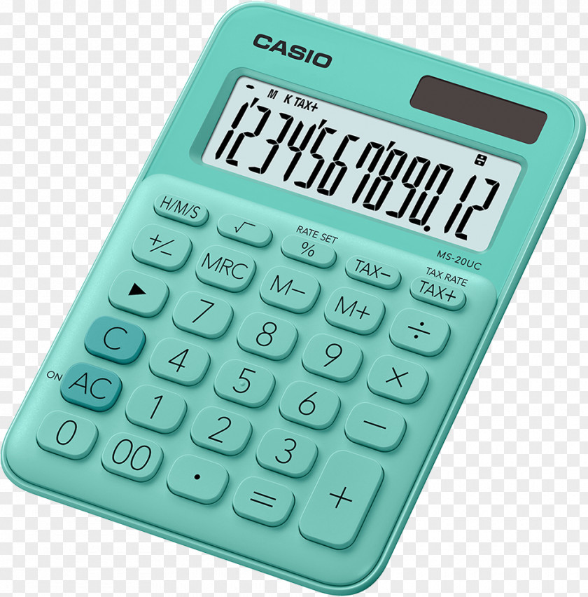Calculator Calucalor Casio MS-20UC Display Numerical Digit Calculation PNG