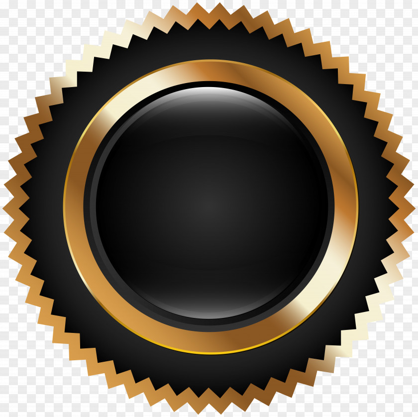 Seal Badge Black Gold Clip Art PNG
