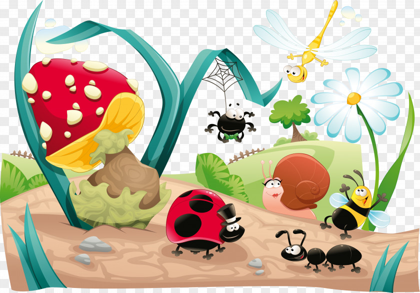 Vector Cartoon Illustration Of Forest Insect Bee PNG