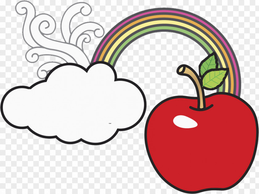 Rainbow Clouds Apple Cloud Iridescence Clip Art PNG