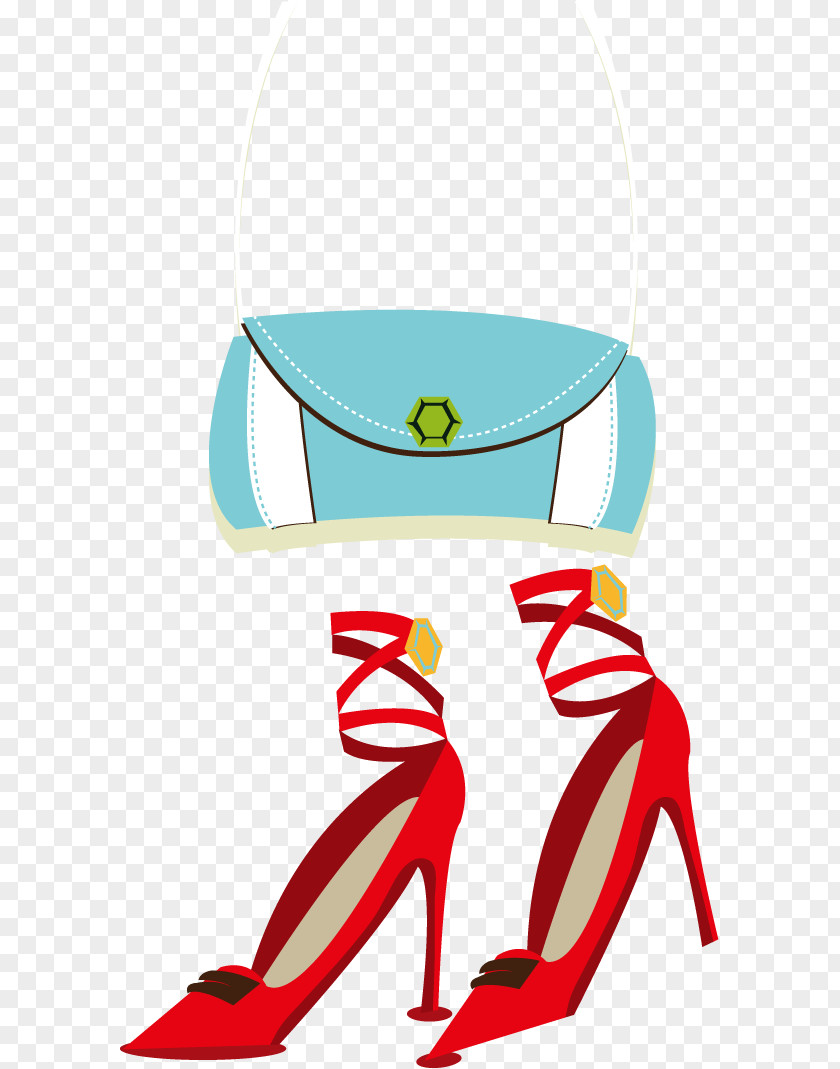 Vector Bags And High Heels Shoe High-heeled Footwear Bag Clip Art PNG
