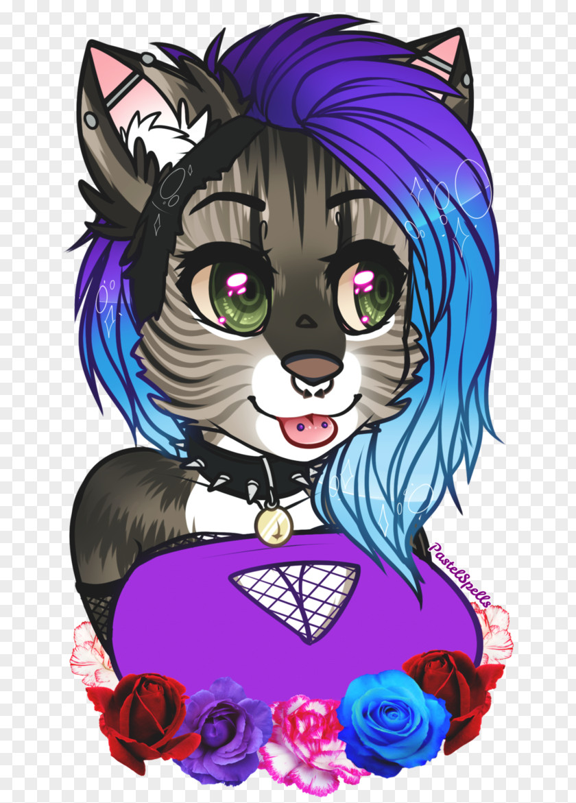 Banner Flowers Whiskers Cat Felidae Furry Fandom Art PNG