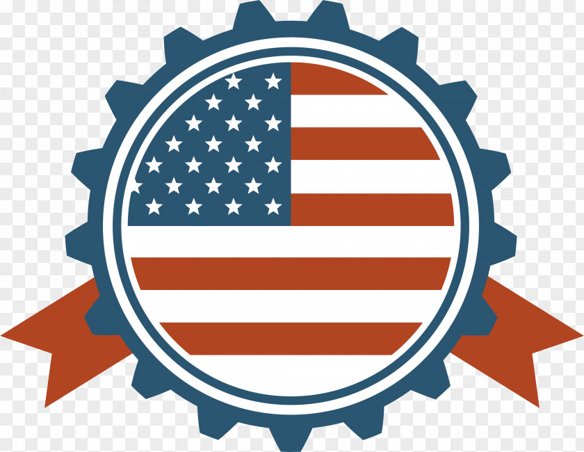 Blue Serrated Round Badge Flag Of The United States Royalty-free PNG