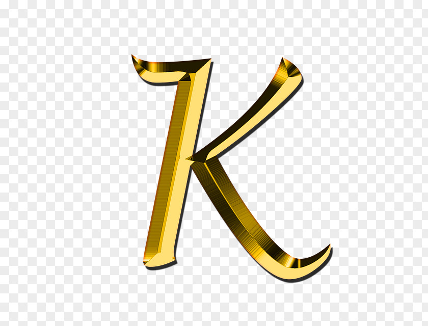 Gold Letter Case K Alphabet Clip Art PNG
