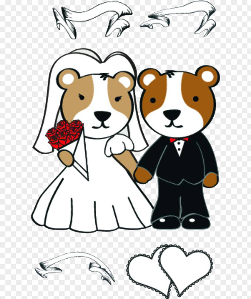 Married Bears Giant Panda Wedding Drawing Clip Art PNG