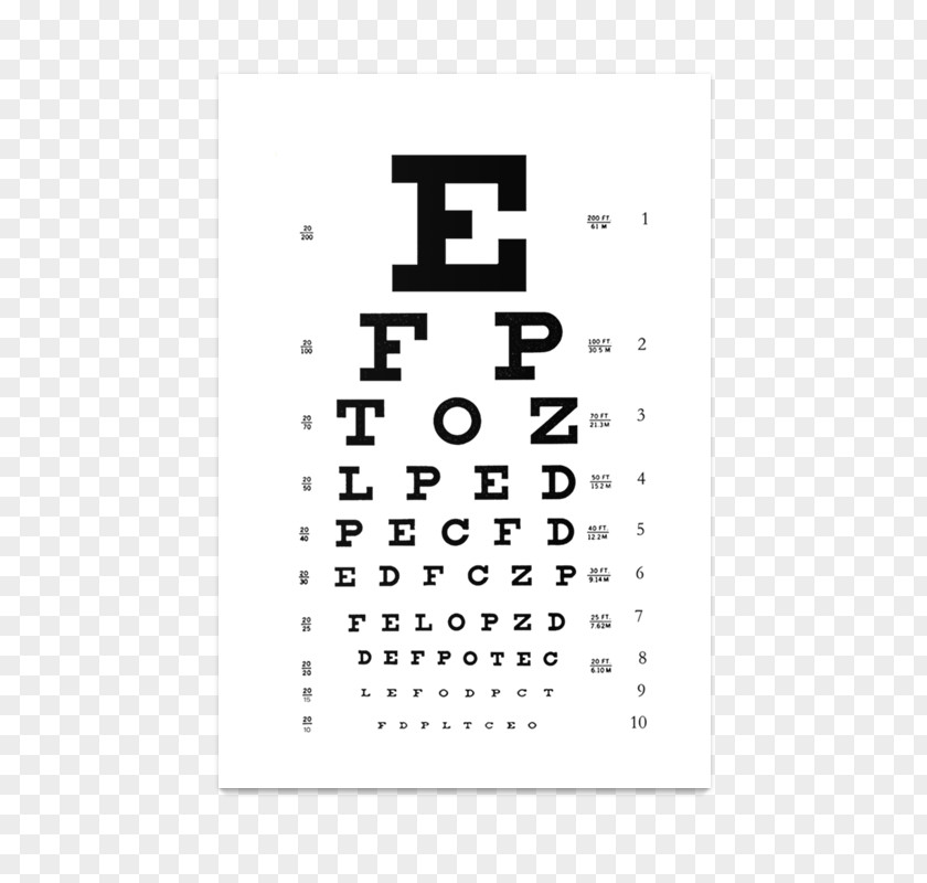 Eye Snellen Chart Examination Visual Perception Human PNG